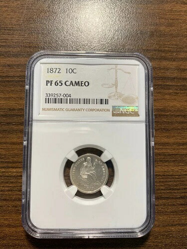 1872-P 自由の女神像 シルバーダイム 10セント NGC プルーフ PF PR 65 カメオ 希少|WORLD RESOURCE【KING店】