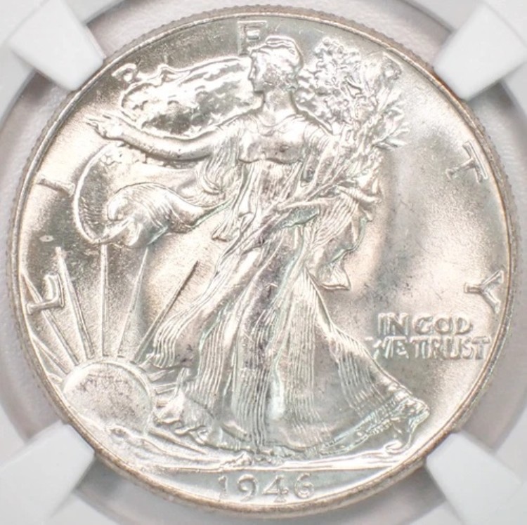 1946-P ウォーキング・リバティ・ハーフダラー 50セント 1946年 - NGC MS67+ プラスグレード - 5,500ドル相当|WORLD RESOURCE【KING店】