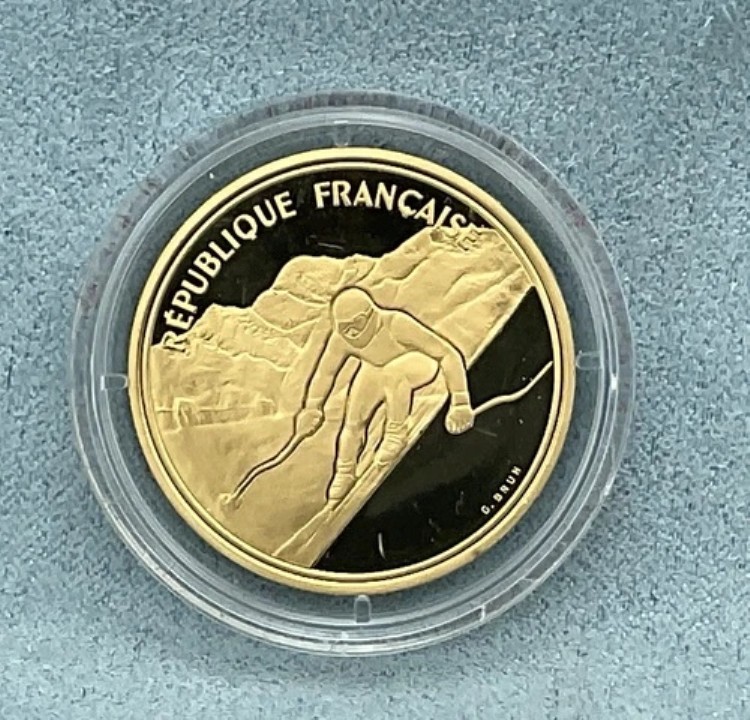 1989年 フランス 金貨 500フラン オリンピック「アルペンスキー」 - カプセル入りプルーフ|WORLD RESOURCE【KING店】