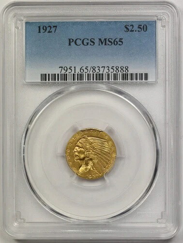 1927年 $2.5 PCGS MS 65 インディアンヘッド ゴールド クォーターイーグル|WORLD RESOURCE【KING店】
