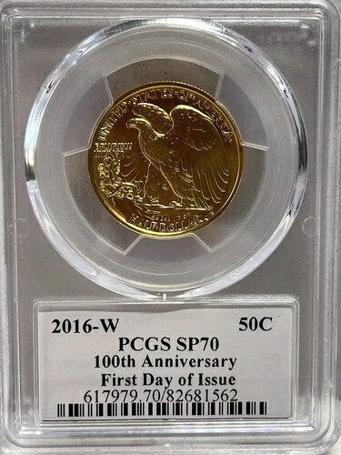 2016-W ゴールド リバティ ハーフ 100周年記念 PCGS SP 70 ファースト ストライク 署名入りコイン!!|WORLD RESOURCE【KING店】