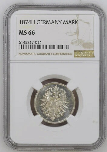 コインエンパイア 1マーク 1874 H NGC MS66 非常に希少な宝石の例 nswleipzig|WORLD RESOURCE【KING店】