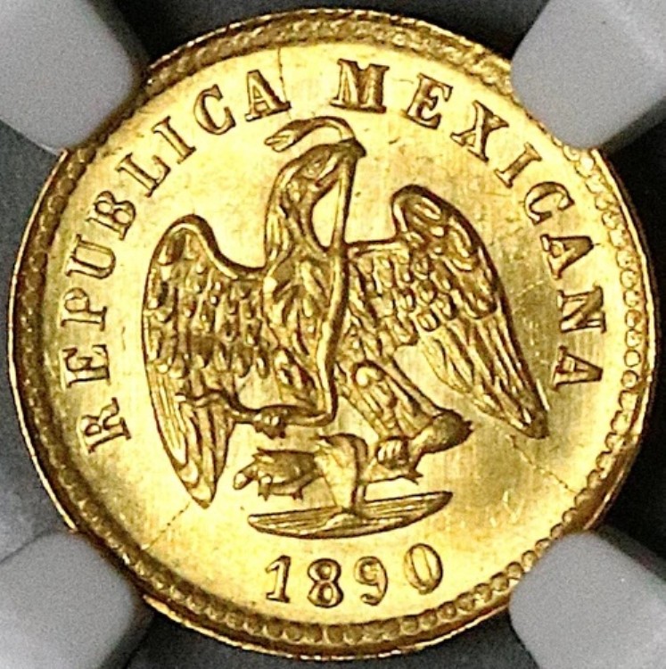 1890-Zs NGC MS 63 メキシコ ゴールド 1 ペソ サカテカス 738 鋳造 希少コイン (25020802C)|WORLD RESOURCE【KING店】