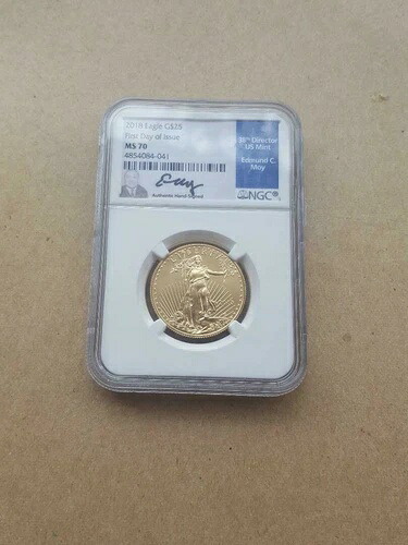 2018年 W 25 1/2オンス ゴールドイーグル 初日発行 NGC MS 70 MOY シグネチャー レア|WORLD RESOURCE【KING店】