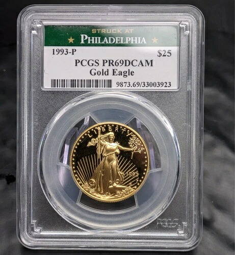 PR69 DCAM 1993-P 25ドル アメリカンゴールドイーグル 1/2オンス ゴールド フィラデルフィアセット PCGS プルーフ