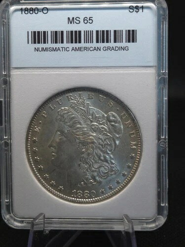1880-O モルガン・ダラー MS65 NAG ? 軽度の変色 ? 1879年の裏面 ? 希少なニューオーリンズ|WORLD RESOURCE【KING店】
