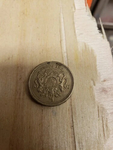 1983年1ポンド硬貨、縁が逆さまのエラー、エリザベス2世女王、希少