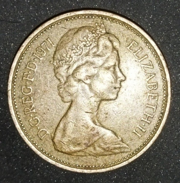 1971年 ニューペンス 2ペンス 英国エリザベス2世記念硬貨 非常に希少|WORLD RESOURCE【KING店】