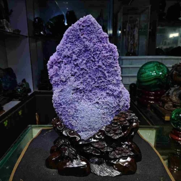 26.8LB 希少天然紫ブドウ瑪瑙水晶粒状鉱物標本