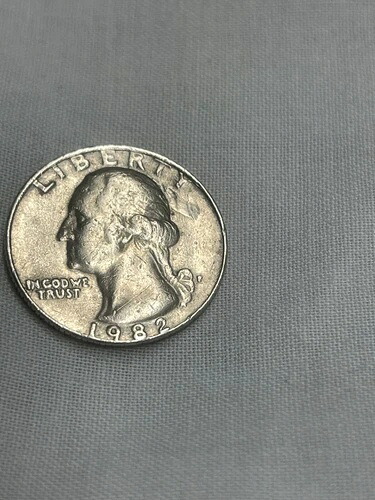 米国25セント硬貨（25ドル）1982年-Pフィラデルフィア - ミントマークウェルエラーの記入済み -