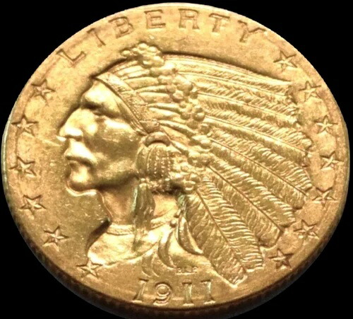 1911年 アメリカ 信じられないほどの宝石 ゴールド クォーターイーグル 2.50ドル
