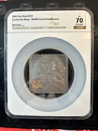2024年 ニウエ 5オンス シルバー アンティーク ロード・オブ・ザ・リング NGC MS70 中つ国 FR