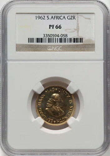 南アフリカ - 1962年 - 2ランド - NGC PF66 - 非常に希少 - 2,344枚発行|WORLD RESOURCE【KING店】