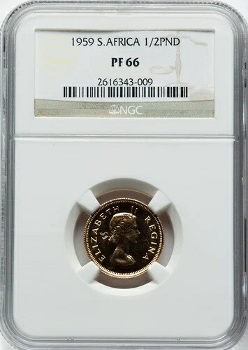 南アフリカ - 1959 1/2ポンド - NGC PF66 - 非常に希少 - 630個打出|WORLD RESOURCE【KING店】