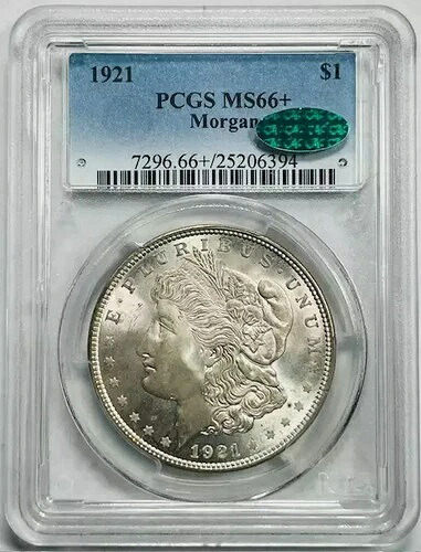 1921年 P モルガン シルバー ダラー PCGS MS-66+ プラス CAC ひび割れホルダー|WORLD RESOURCE【KING店】