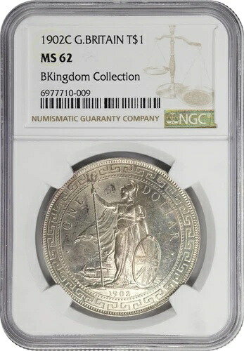 1902-C NGC MS62 イギリス U.K. 貿易ドル T$1 希少 カルカッタ ミント BKingdom!|WORLD RESOURCE【KING店】