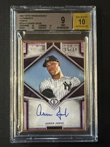 2019 Topps Transcendent AARON JUDGE TCA-AJ 05/10 パープル BGS 9 新品同様 10 オート付き