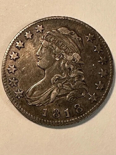1818年製 キャップドバストクォーター 25セント米国コイン 希少品