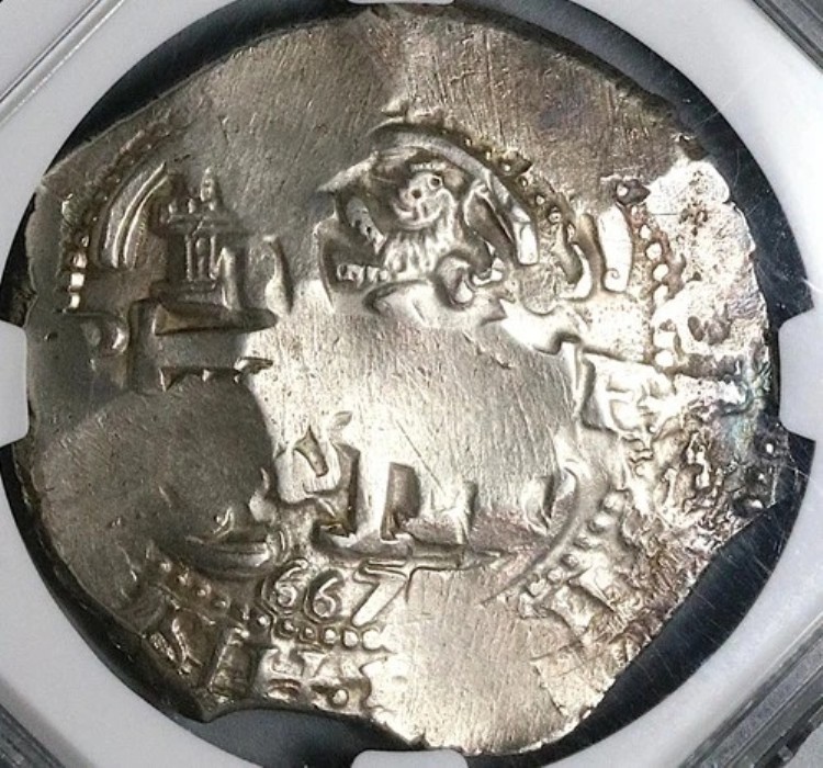 1667 NGC AU 55 ボリビア 8レアル コブ コロニアル チャールズ2世 コイン POP 1/0 (25081201C)