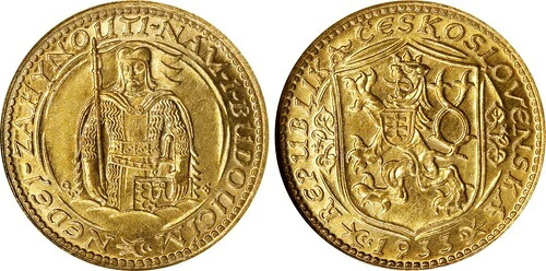 チェコスロバキア - チェコ共和国、ゴールド 1 ドゥカット 1933 クレムニカ ミント NGC MS 64、レア 5|WORLD RESOURCE【KING店】