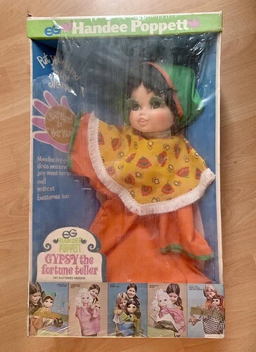 非常に希少な美しいヴィンテージ24インチイージージプシーポペット人形、新品BX、高さ2フィート