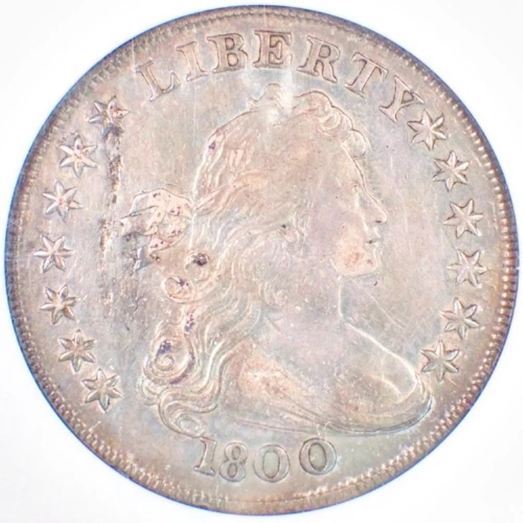 1800 年 ドレープ バスト シルバー ダラー 1 ドル - NGC VF 詳細認定 - アメリカ製バラエティ!