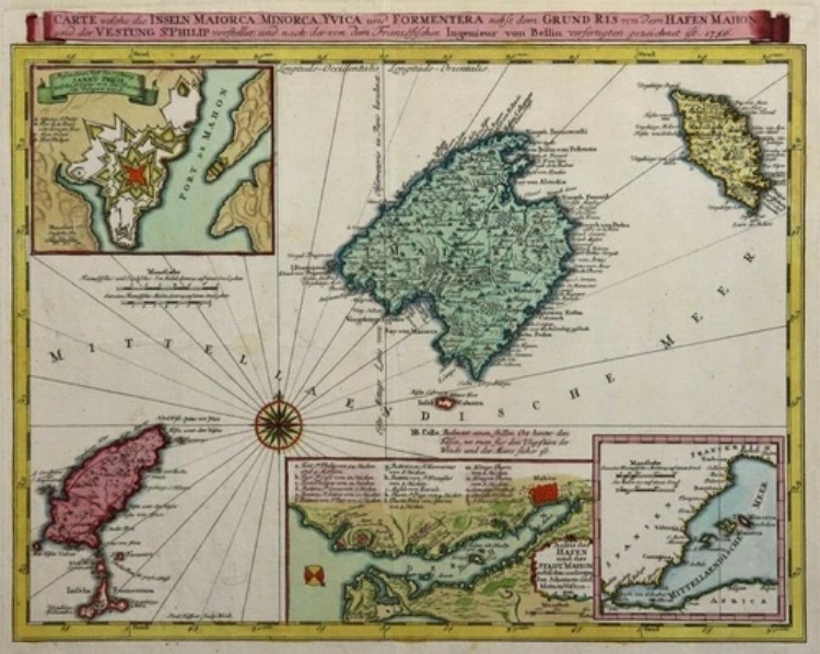 マヨルカ島、バレアレス諸島 - 1756年版「Die K?ffner/Bellin」のカルテ - 希少|WORLD RESOURCE【KING店】