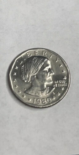 1980年 D スーザン B アンソニー リバティ *1ドル硬貨* 流通希少ワイドリム
