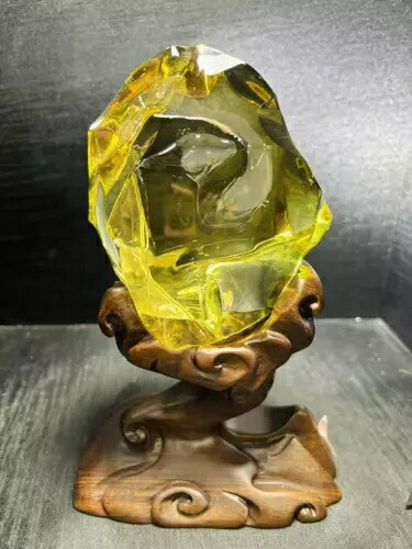 3.34LB A++レアトップナチュラルシトリンクォーツクリスタル標本レイキ装飾+スタンド|WORLD RESOURCE【KING店】