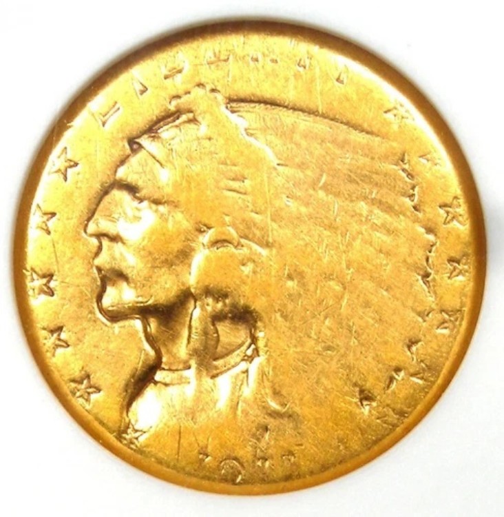 1911-D インディアンゴールドクォーターイーグル 2.50ドルコイン ストロングD - ANACS VG 詳細 / ネット G4｜WORLD RESOURCE【KING店】
