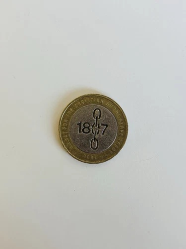非常に希少な、エラーのある2ポンド硬貨 1807年奴隷制廃止