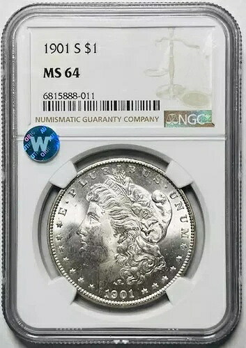 1901年 S モルガン銀貨 NGC MS-64 サイトホワイト|WORLD RESOURCE【KING店】