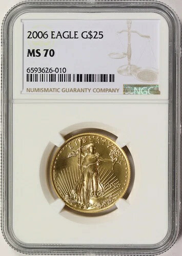 2006年 25ドル アメリカンゴールドイーグル 1/2オンス NGC MS70
