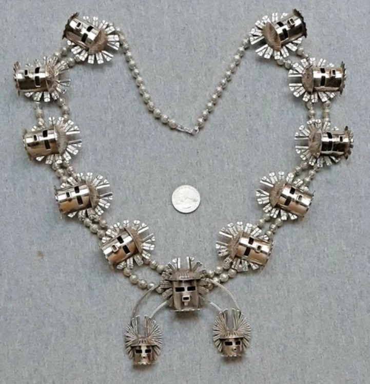 【希少】パトリシアベドニー　キューブネックレス ナバホ族 Pat Bedonie サンバースト 14K キューブ ネックレス