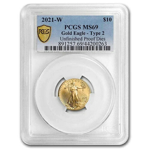 2021-W 1/4オンス ゴールドイーグル MS-69 PCGS(未完成プルーフダイス)