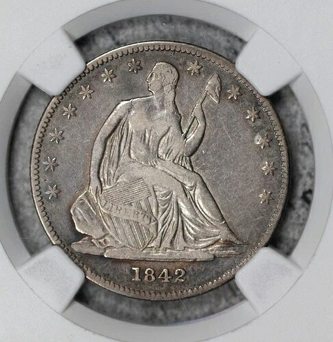 1842-O 着席自由の女神ハーフ ドル NGC VF20 1839 年の小さな日付の裏面、希少!｜WORLD RESOURCE【KING店】