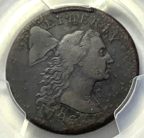 1796年 リバティキャップ ラージセント - PCGS-VF 詳細！希少コイン！