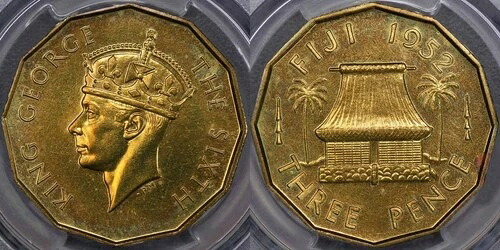 フィジー 1952年 プルーフ VIP スリーペンス - PCGS PR65｜WORLD RESOURCE【KING店】