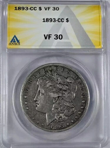 1893 cc モルガン シルバー ダラー ANACS VF-30