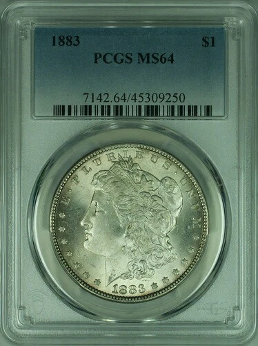 1883年 モルガン銀貨 S$1 PCGS MS-64 (40A)