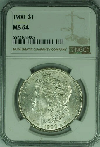 1900年 モルガン銀貨 1ドル NGC MS-64 (46)