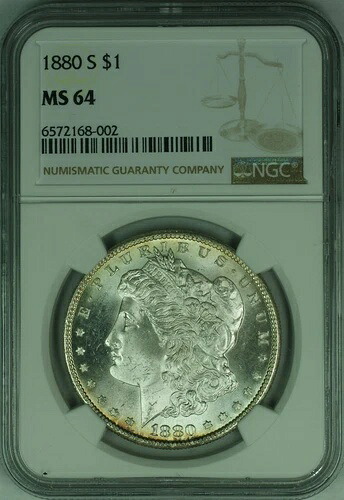 1880-S モルガン銀貨 1ドル NGC MS-64 (46)
