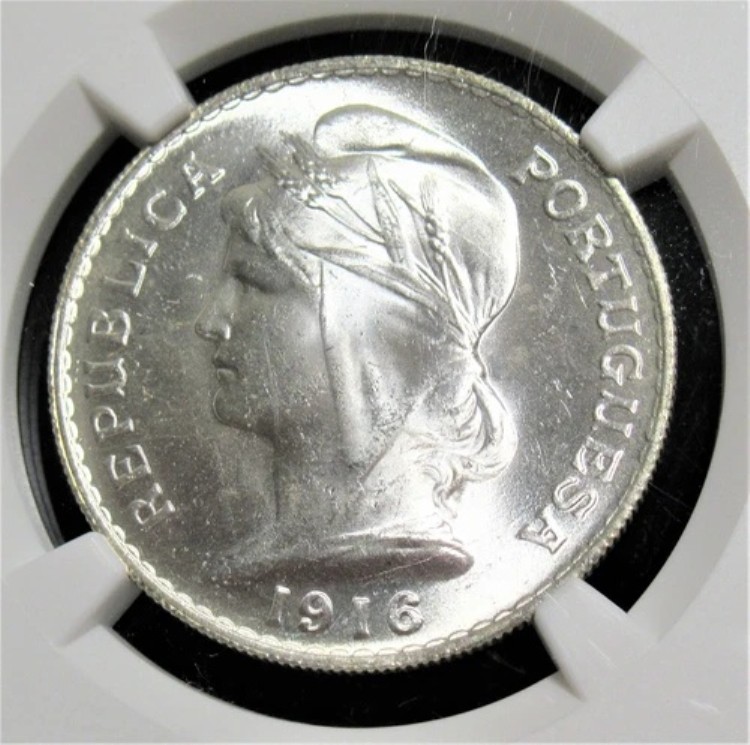 ポルトガル: Republic 50 Centavos 1916 MS64+ NGC。｜WORLD RESOURCE【KING店】