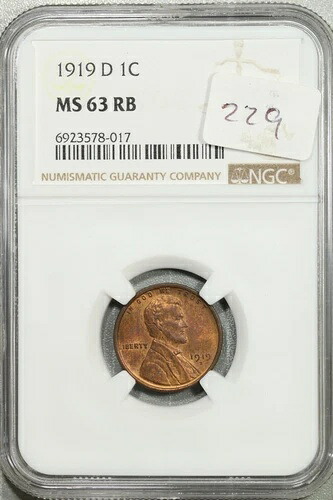 1919年 D リンカーン ウィート セント 1セント NGC MS 63 RB 未流通 #8-017｜WORLD RESOURCE【KING店】 101,750円