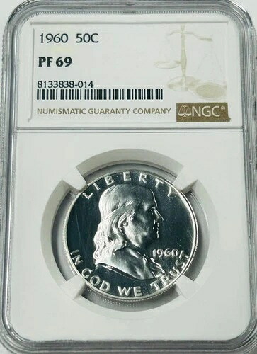 1960年 ジェムプルーフ フランクリンシルバー ハーフダラー NGC PF69 タフデイト ジェムプルーフ｜WORLD RESOURCE【KING店】
