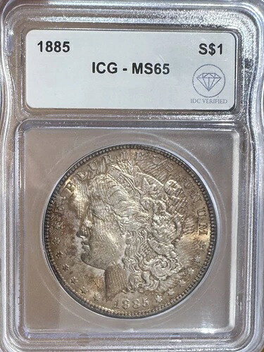 1885年 モルガン銀貨 ICG MS-65 IDC 検証済み