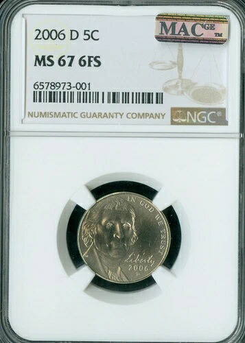 2006 D ジェファーソン ニッケル NGC MS67 FS PQ MAC FINEST REGISTRY & SPOTLESS RARE *