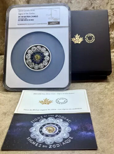 カナダ 2024 S$30 星座 NGC PF70 シルバー 2オンス プルーフ .9999 COA ボックス付き 135,300円