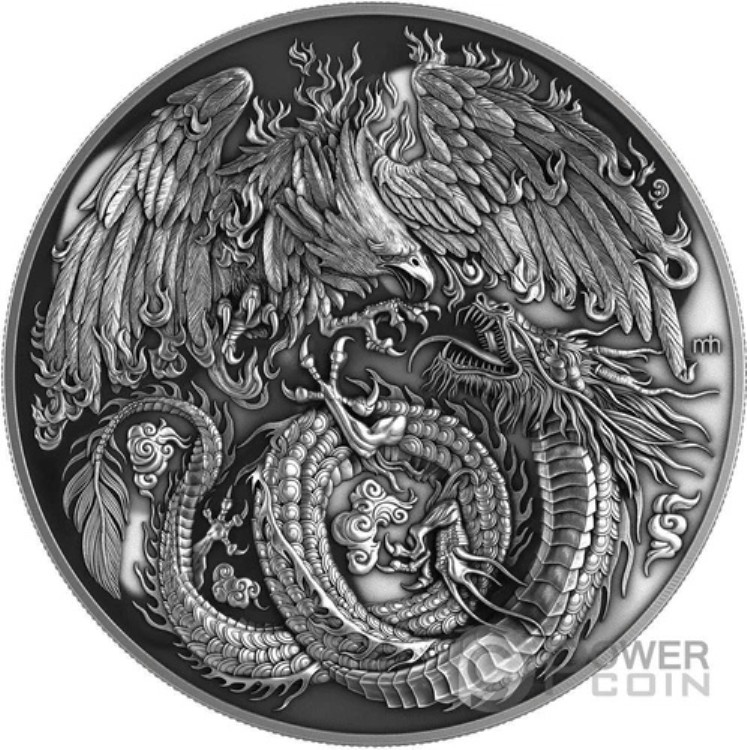 フェニックスとドラゴン 2オンス 銀貨 5ドル ニウエ 2025年以降|WORLD RESOURCE【KING店】