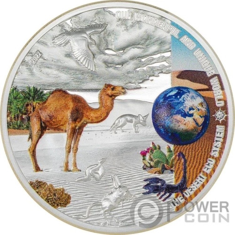 砂漠 砂漠 私たちの地球の生態系 2オンス 銀貨 10ドル パラオ 2022年以降｜WORLD RESOURCE【KING店】